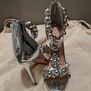 Silver Metallic Heels